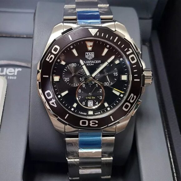 TAG HEUER Aquaracer 300M Chronograph Black Dial 43mm Men\'s Watch CAY111A.BA0927